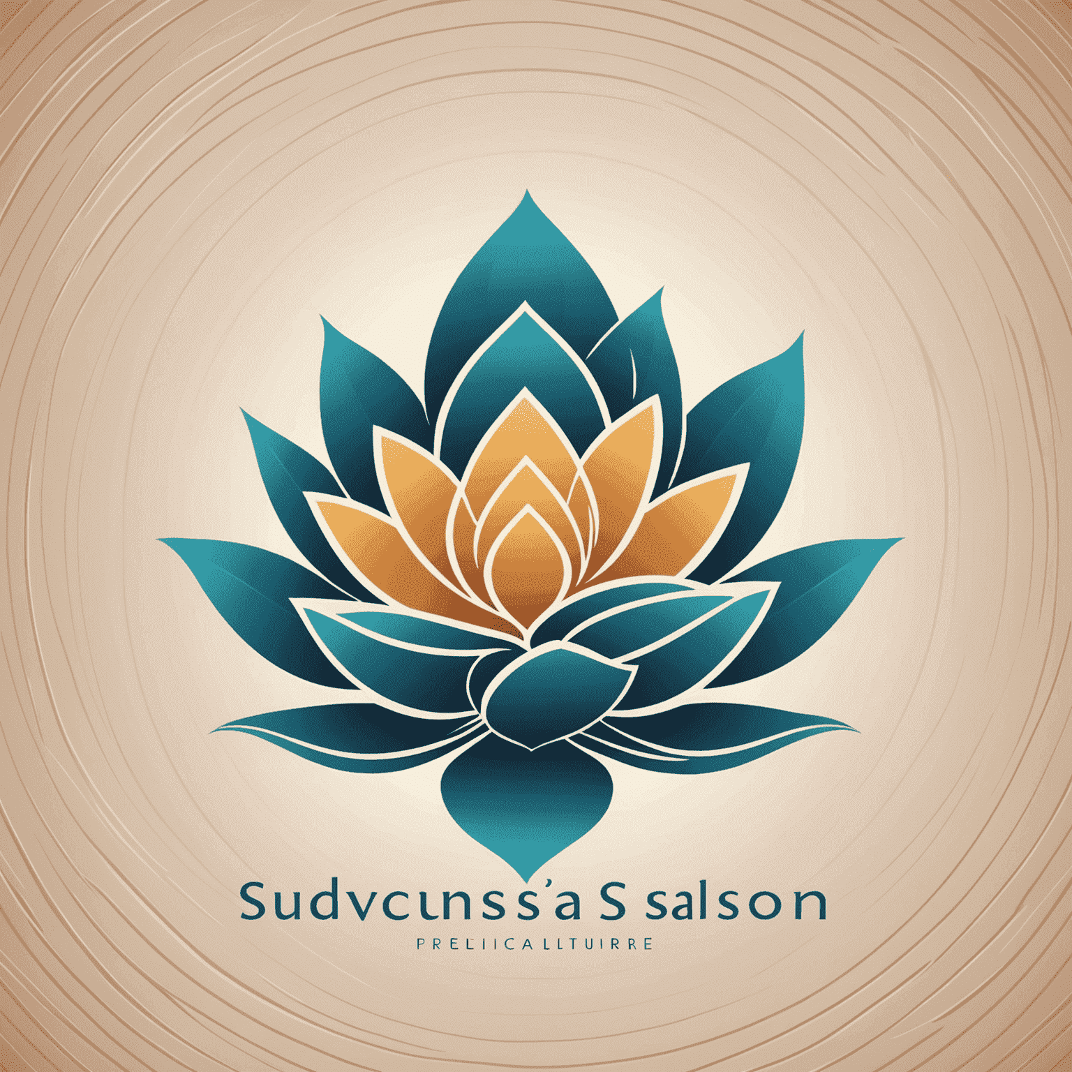 Premium Spa Salon logo featuring a stylized lotus flower and calming water ripples