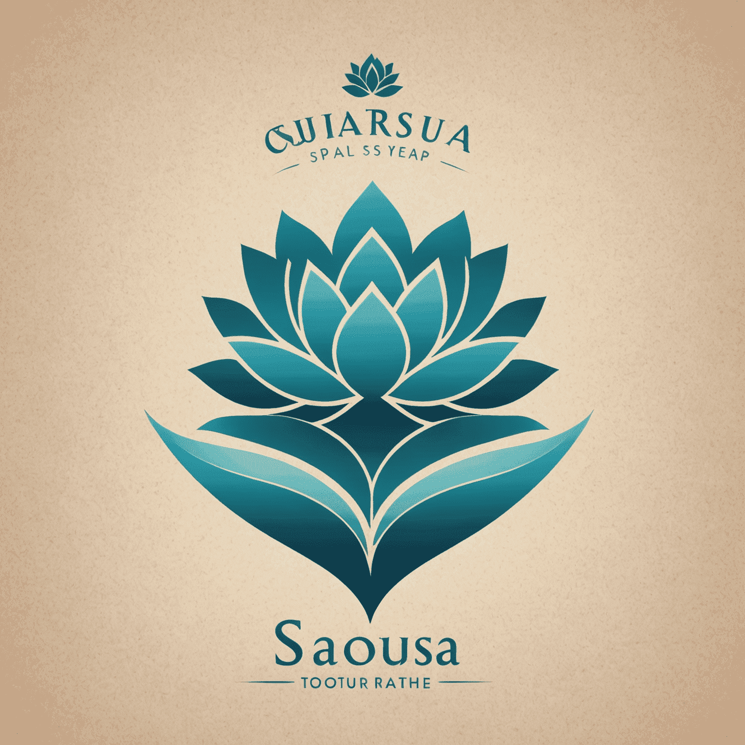 Premium Spa Salon logo featuring a stylized lotus flower and calming water ripples