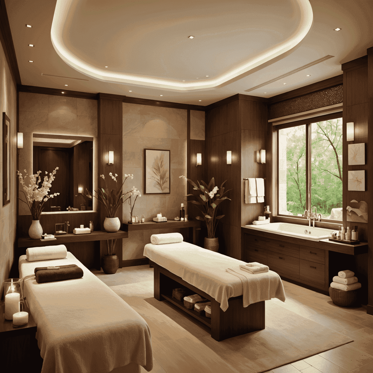 Luxurious spa setting with high-end products and treatments favored by celebrities