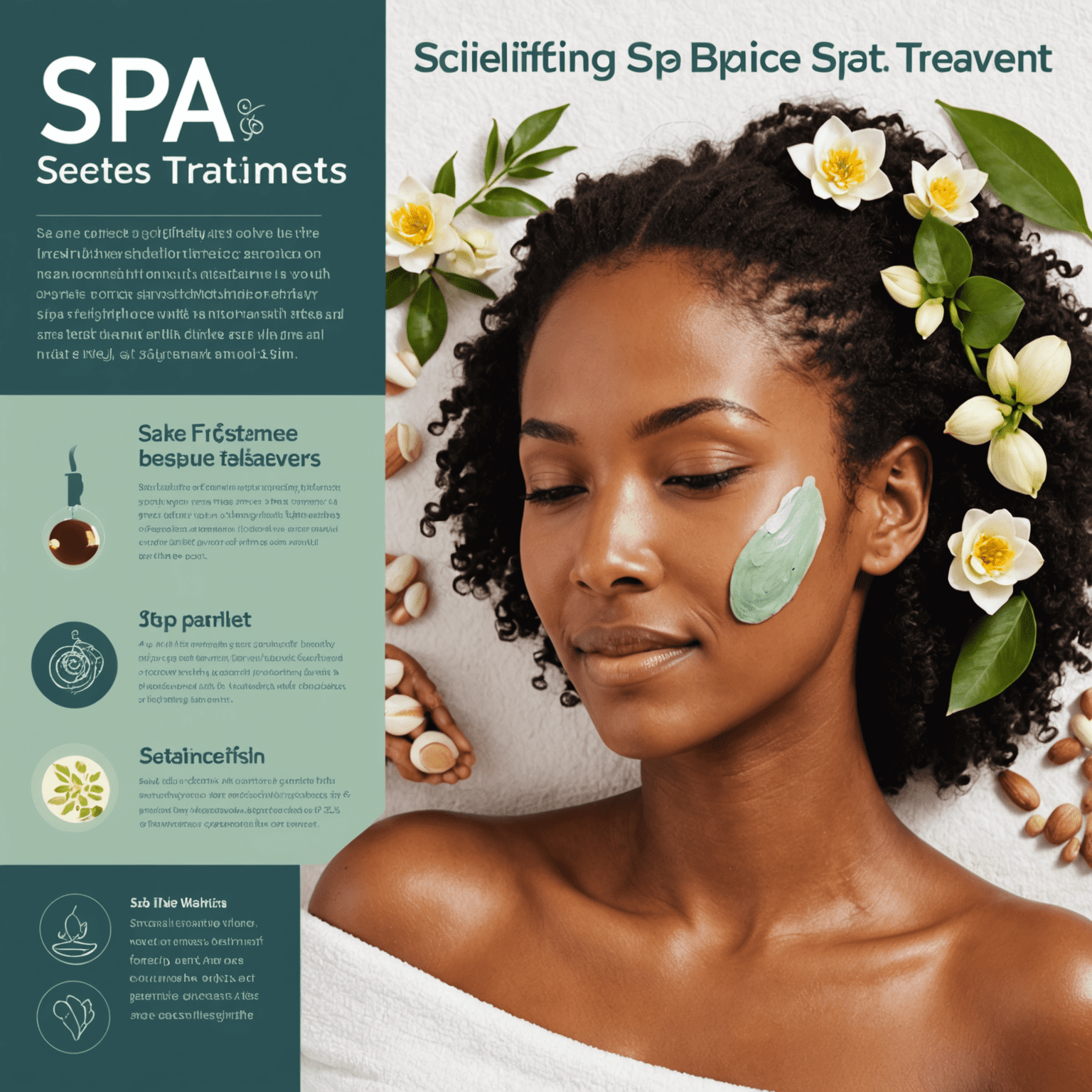 Infographic showing the scientific benefits of spa treatments on stress levels, skin health, and overall well-being